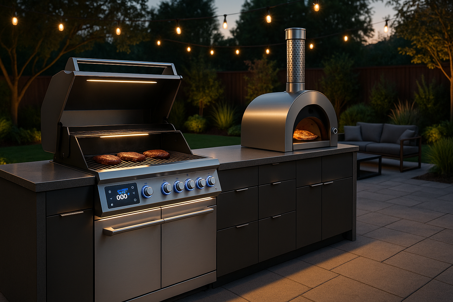 outdoor backyard BBQ / oven high tech